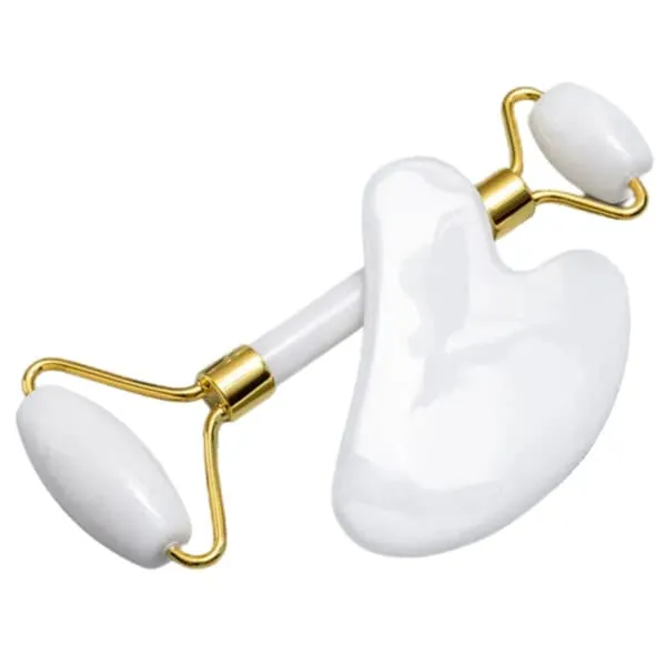 White Jade ansiktsroller og Gua Sha ekte naturstein