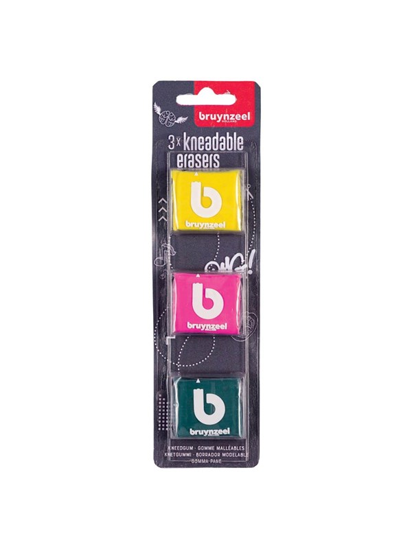 Bruynzeel - Kneadable Erasers 3 pcs. (Assorted colours)