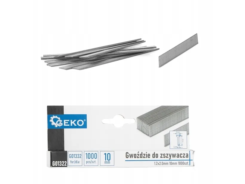 Geko spiker til stiftemaskin 1.2x2.0mm 10mm 1000 stk. (200)