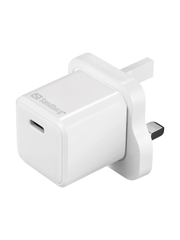 Sandberg 20W USB-C Charger (UK Plug) - Includes Lightning Cable