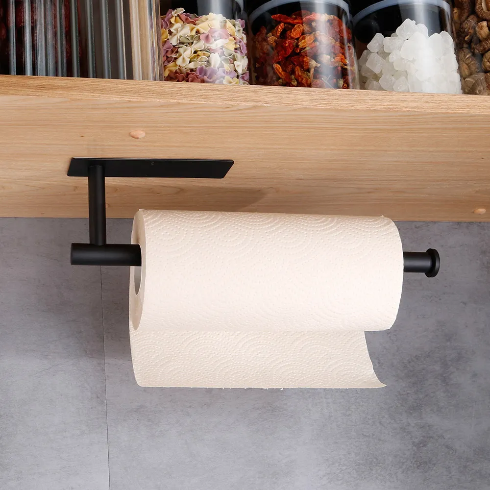 Husholdningspapirholder i rustfrit stål - Sort
