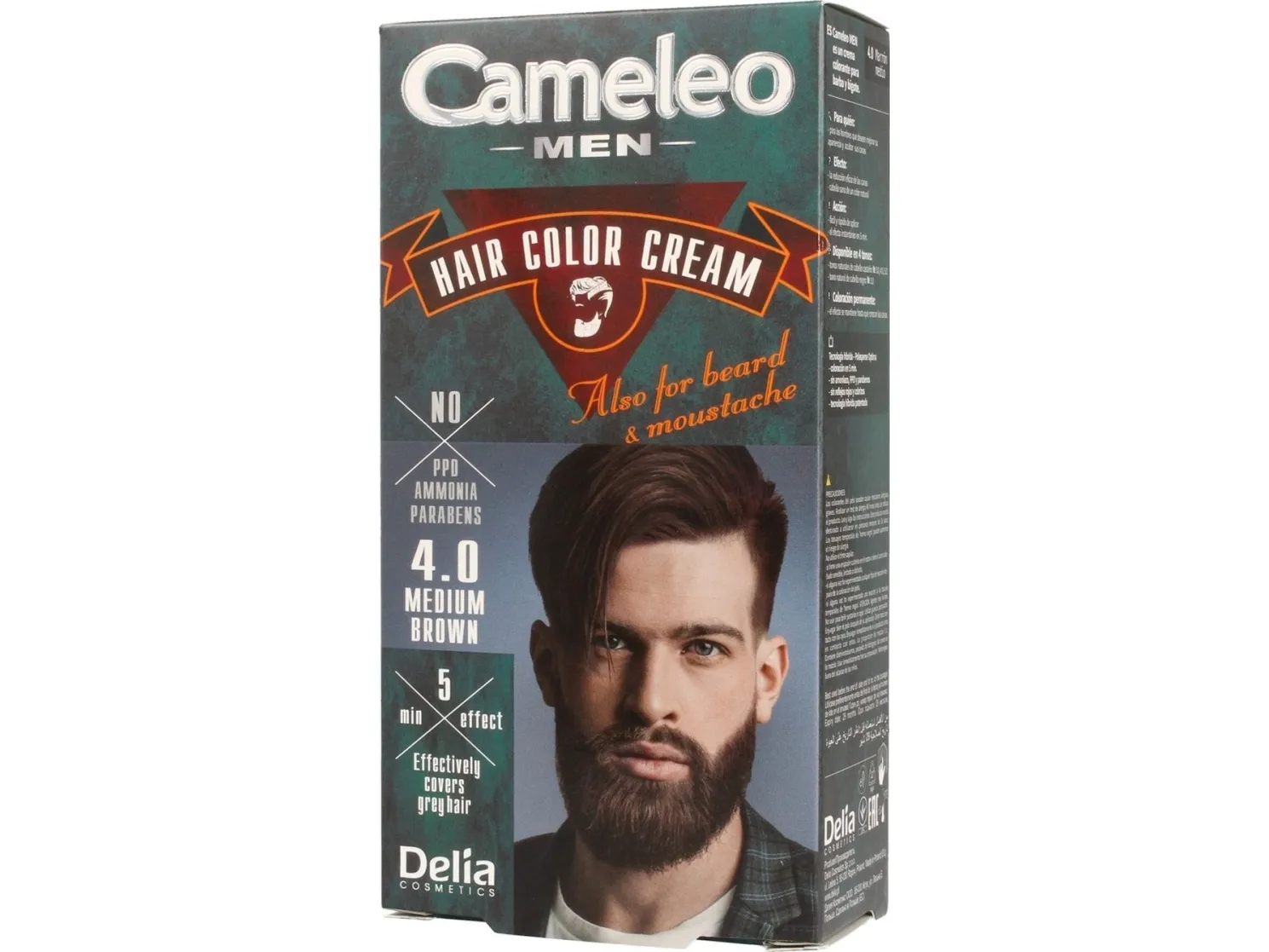 Cameleo Men Hair Color Cream - 4.0 Medium Brown, 30ml