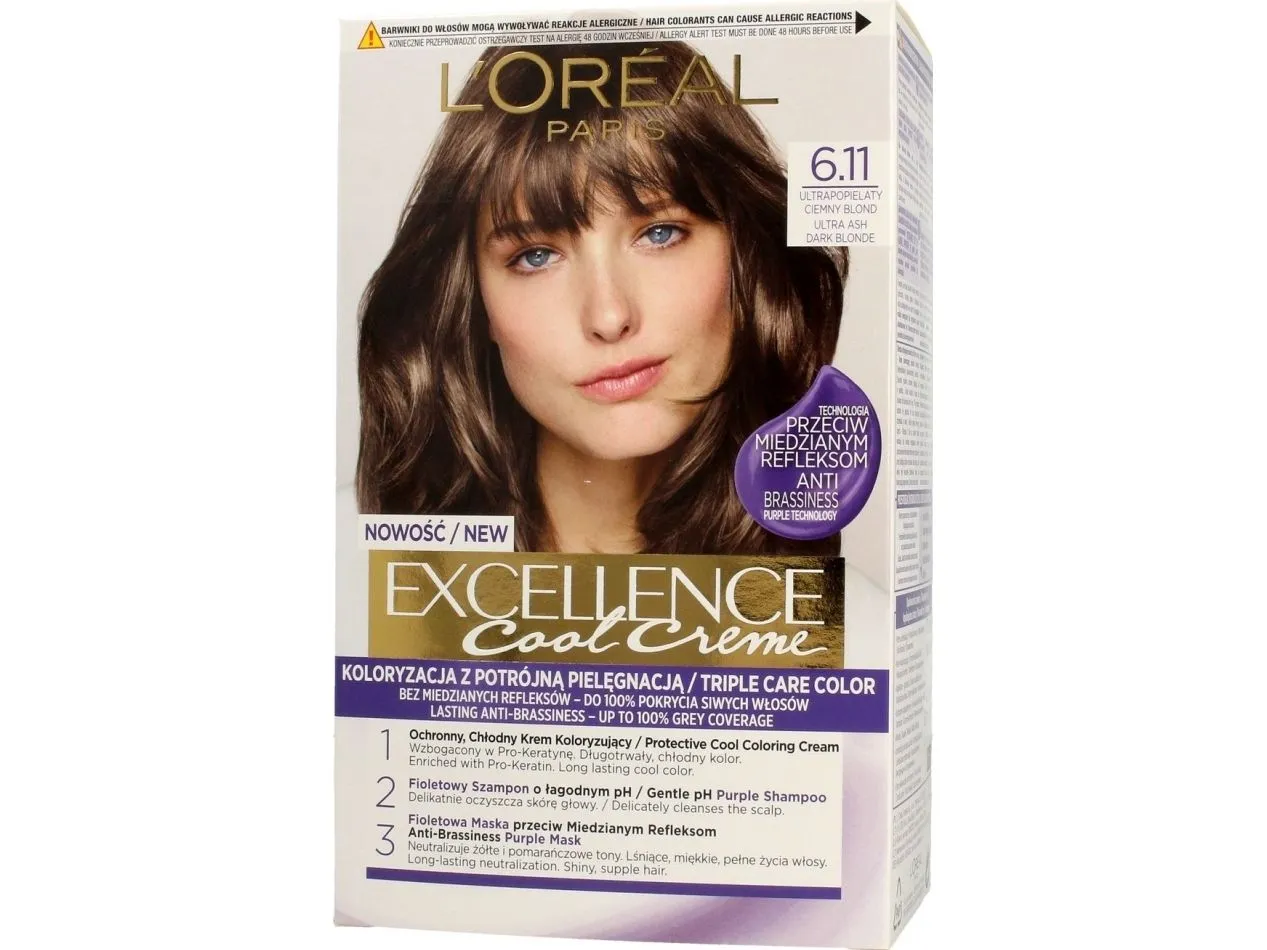 L'Oreal Paris Creme Hårfarging Exellence 6.11 Ultra Ash Mørk Blond