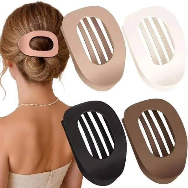 SOHO 4-pak flate hårklemmer – ergonomisk design, godt grep & skånsom mot håret (Style 1)