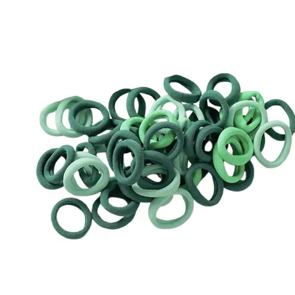Elastiske hårstrikker - Hårbånd - 100 stk - 20 mm - Grønn mix
