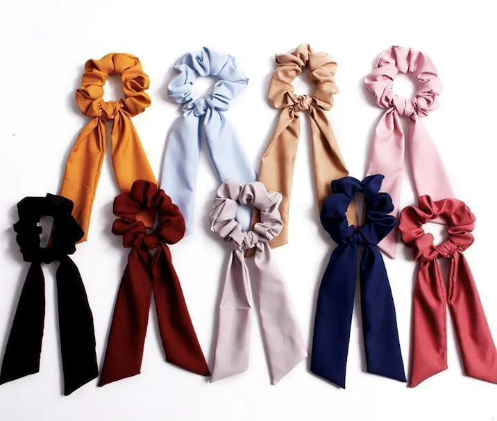 Hårbånd, hår Scrunchies med skjerf, hårbånd, hårbånd