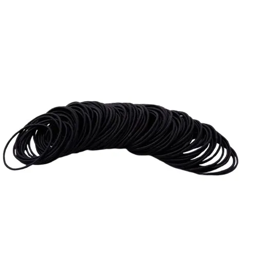 Elastiske tynne hårstrikker [40 mm] - Hårstrikker - 100 stk - Svart