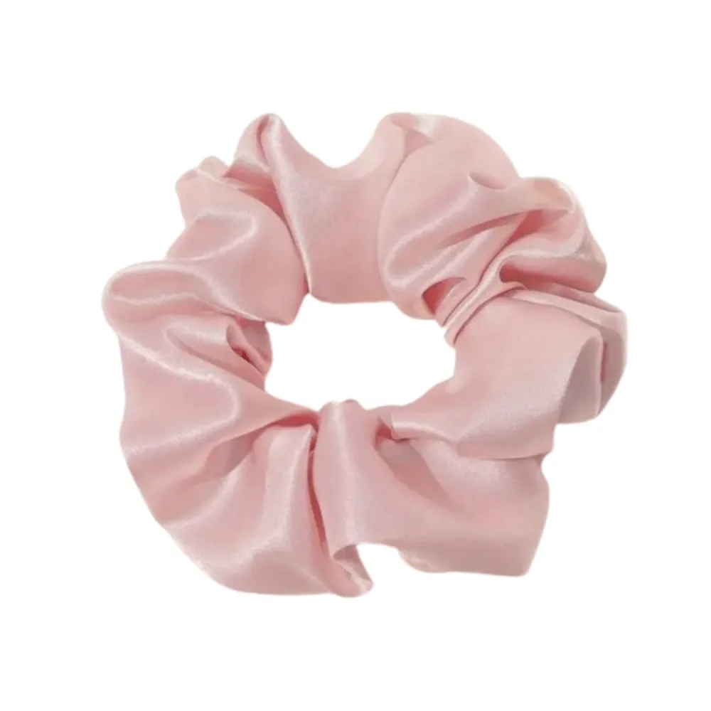 Hårbånd - Scrunchie - Sateng - 9 cm - Lys rosa