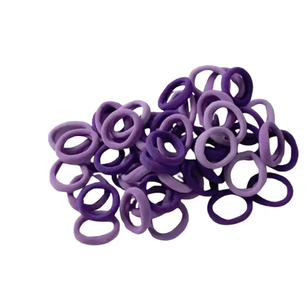Elastiske hårstrikker - Hårbånd - 100 stk - 20 mm - Lilla miks