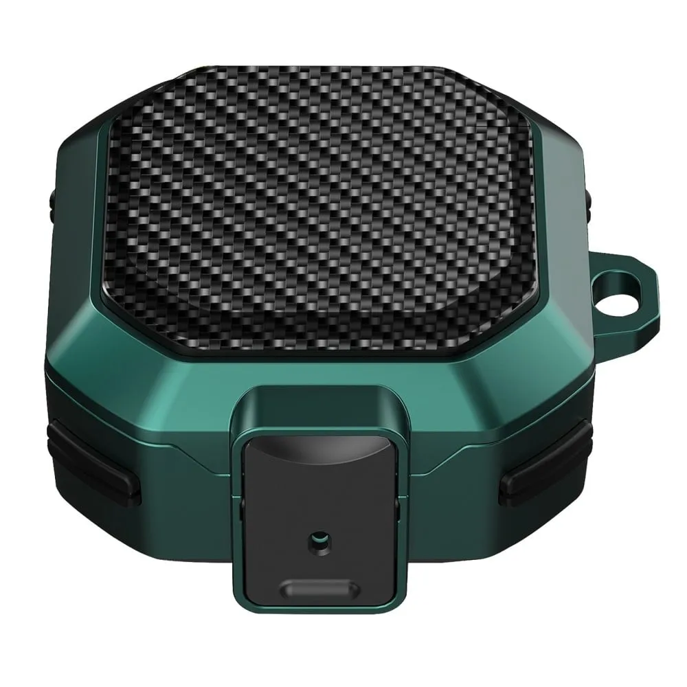 Samsung Galaxy Buds2 / Buds Pro / Live karbonfiber-etui - Svart Grønn