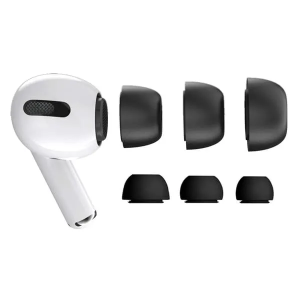 3 -pakk airpods pro øreputer - silikon øre topper svart