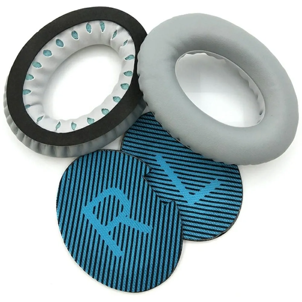 1Pair Replacement Ear Pads Bose QuietComfort 35 / 25 / 15 / 2 / AE2 Headphones Earpads Cushions - Grey+Blue