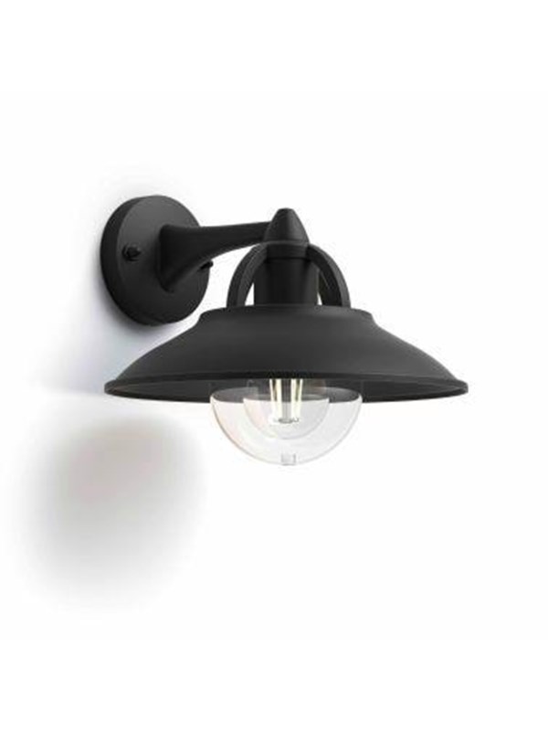Philips Cormorant wall lantern black 1x42W 230V