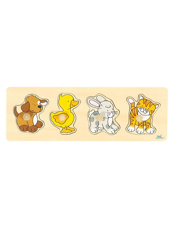 Goki Wooden Bubble Puzzle Dog Duck Rabbit Cat