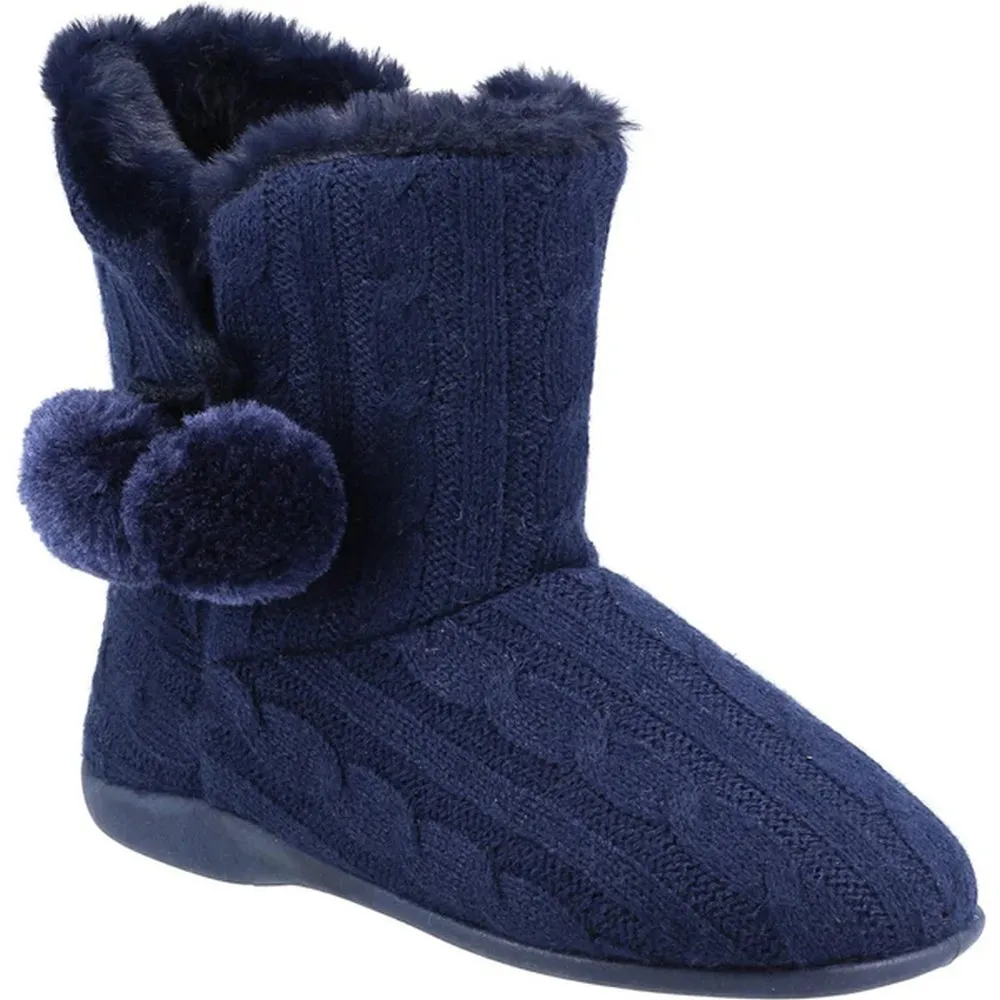 Fleet & Foster Womens/Ladies Apple Pom Pom Slippers