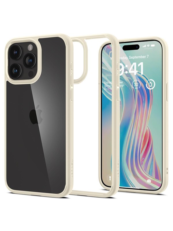 Spigen Crystal Hybrid - mute beige - iPhone 15 Pro Max