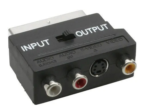 InLine 89953, SCART (21-pin), 3 x RCA + S-Video, Hankjønn, Hunkjønn, Svart, 28 g