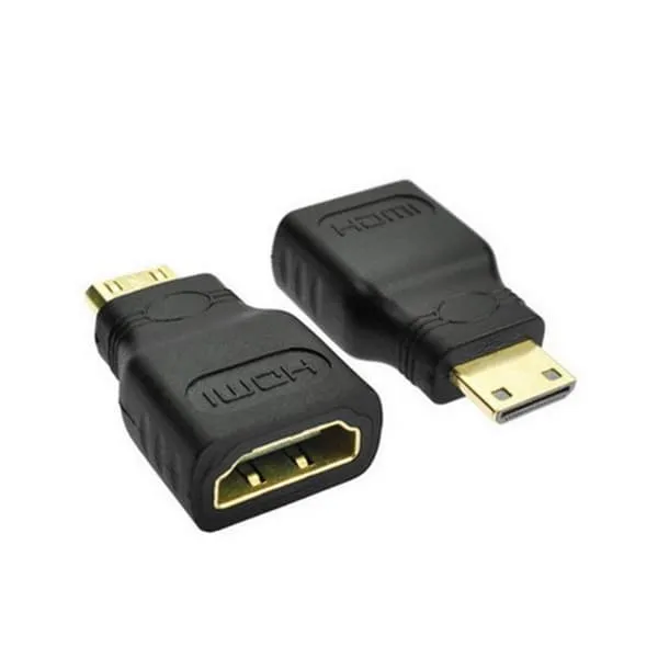Gold -Plated Mini HDMI til HDMI Adapter 1080p 4K UHD 3D TV