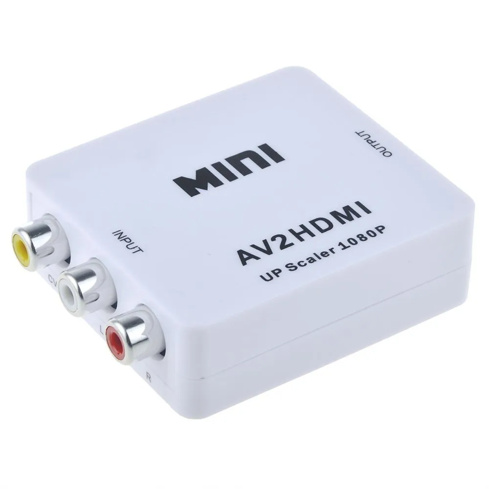 AV til 1080p HDMI Adapter - (3x RCA) NTSC / PAL Kompatibel