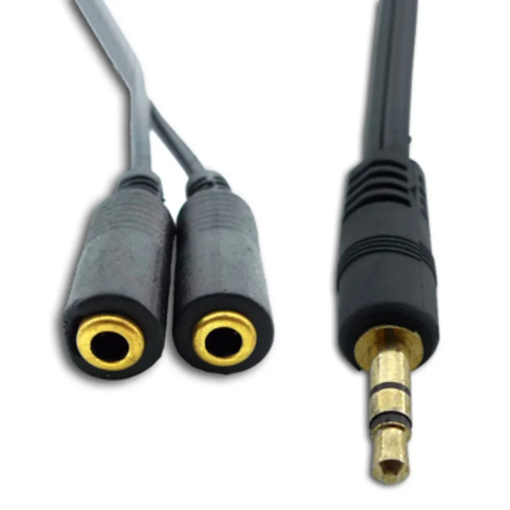 3,5 mm hann til 2 kvinnelige lydsplitter Kabellengde: 18,5 cm