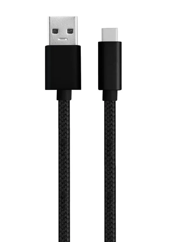 NÖRDIC 2M USB C til USB En kabel USB3.1 Gen1 Rask lading 60W 5Gbps 3a, Nylon flettet svart