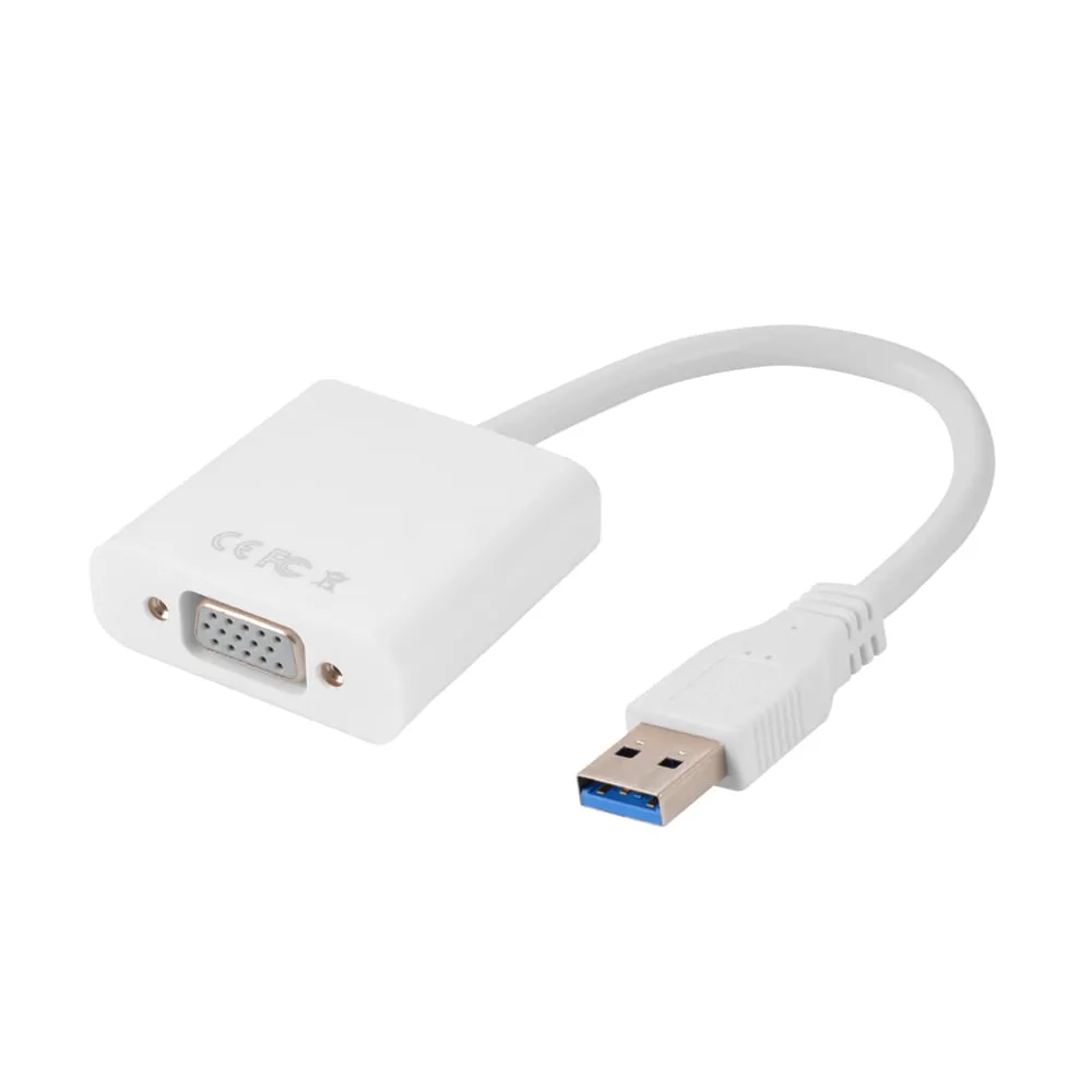 USB 3.0 til VGA Adapter - Hvit