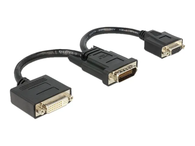 Delock - Displayadapter - HD-15 (VGA), DVI-I (hunn) til DMS-59 (hann) - 20 cm - tommelskruer