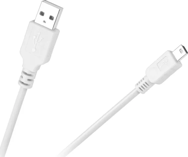USB-kabel TreQ USB-A til miniUSB - hvit (KPO2905W-1)