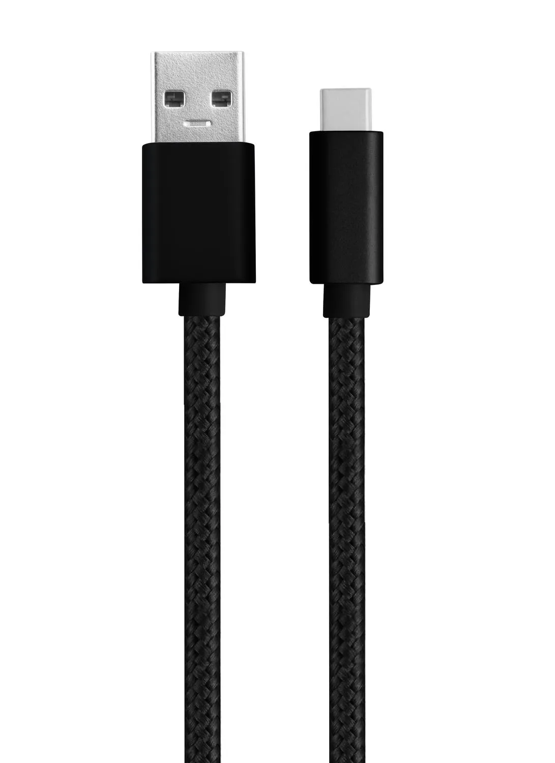 NÖRDIC 50cm USB C til USB En kabel USB3.1 Gen1 Rask lading 60W 5Gbps 3a, nylon flettet svart