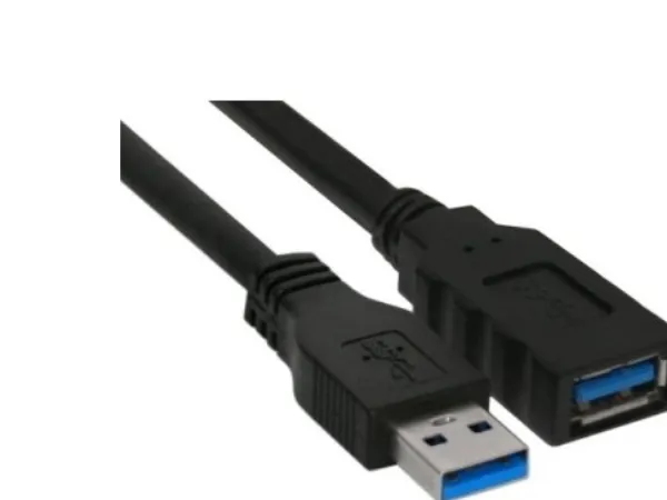 InLine 4043718153732, 2,5 m, USB A, USB A, USB 3.2 Gen 1 (3.1 Gen 1), Hankjønn/hunkjønn, Svart