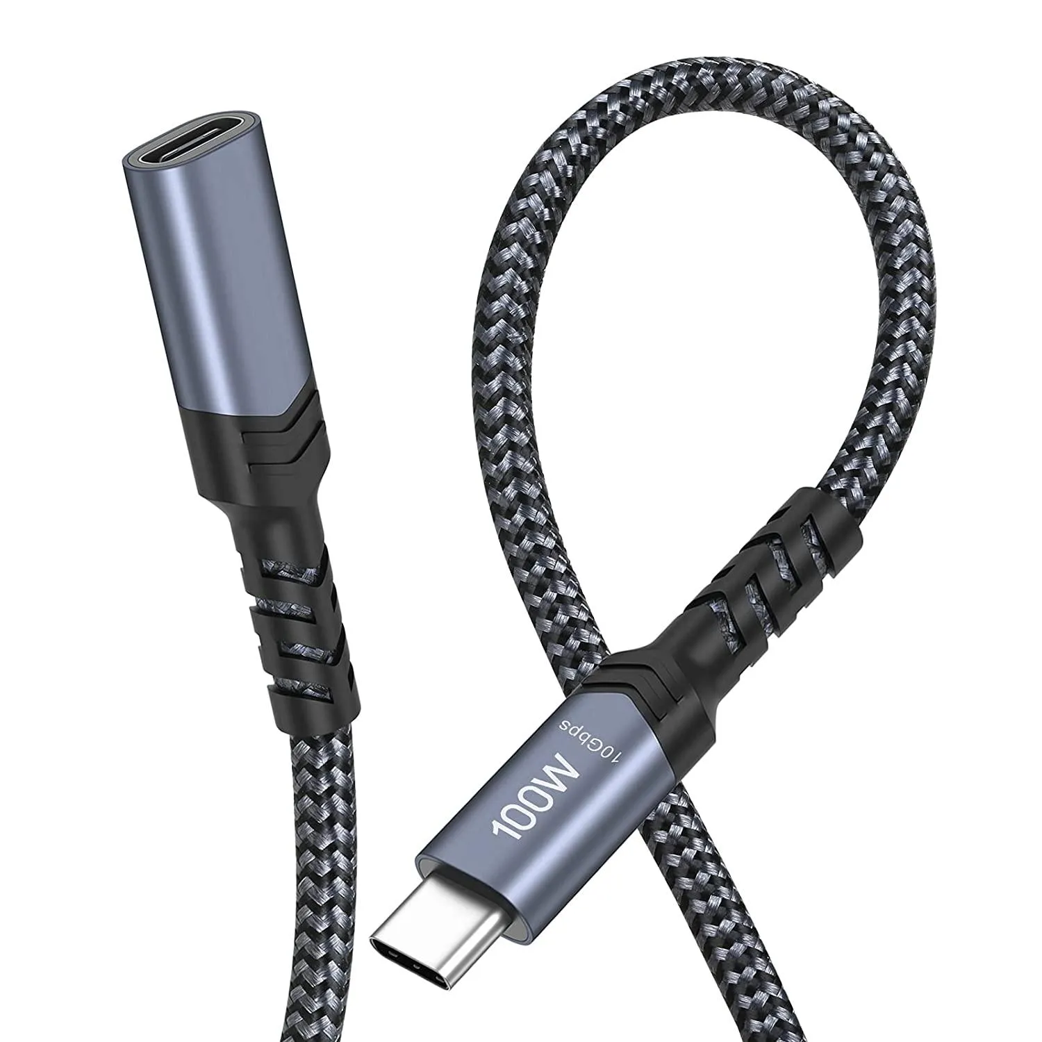NÖRDIC 1m USB3.2 Gen2 USB-C Forlengelseskabel hann til hunn 10Gbps 5A 100W Thunderbolt3
