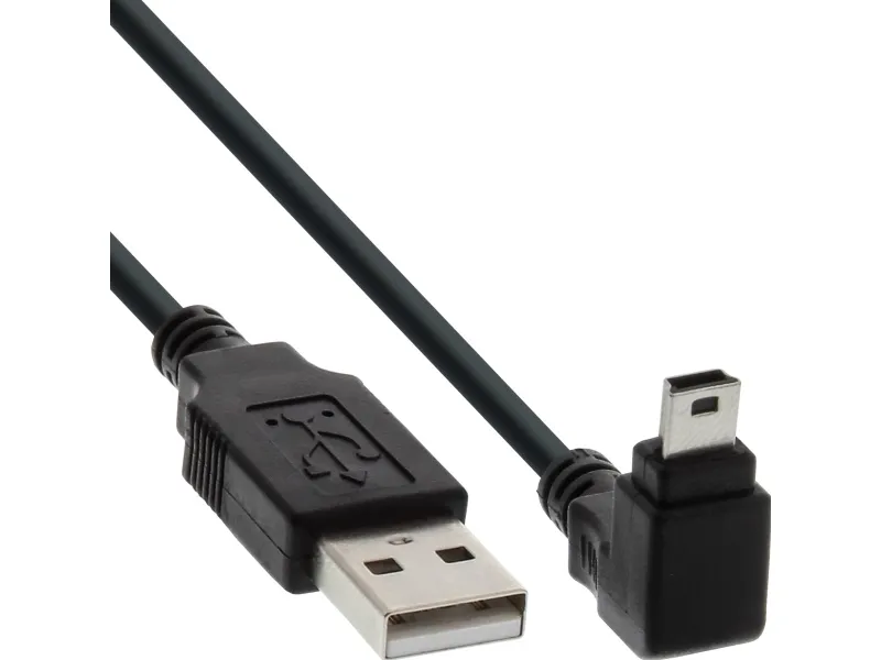 InLine 34205, 0,5 m, USB A, Mini-USB B, USB 2.0, Hankjønn/hankjønn, Sort