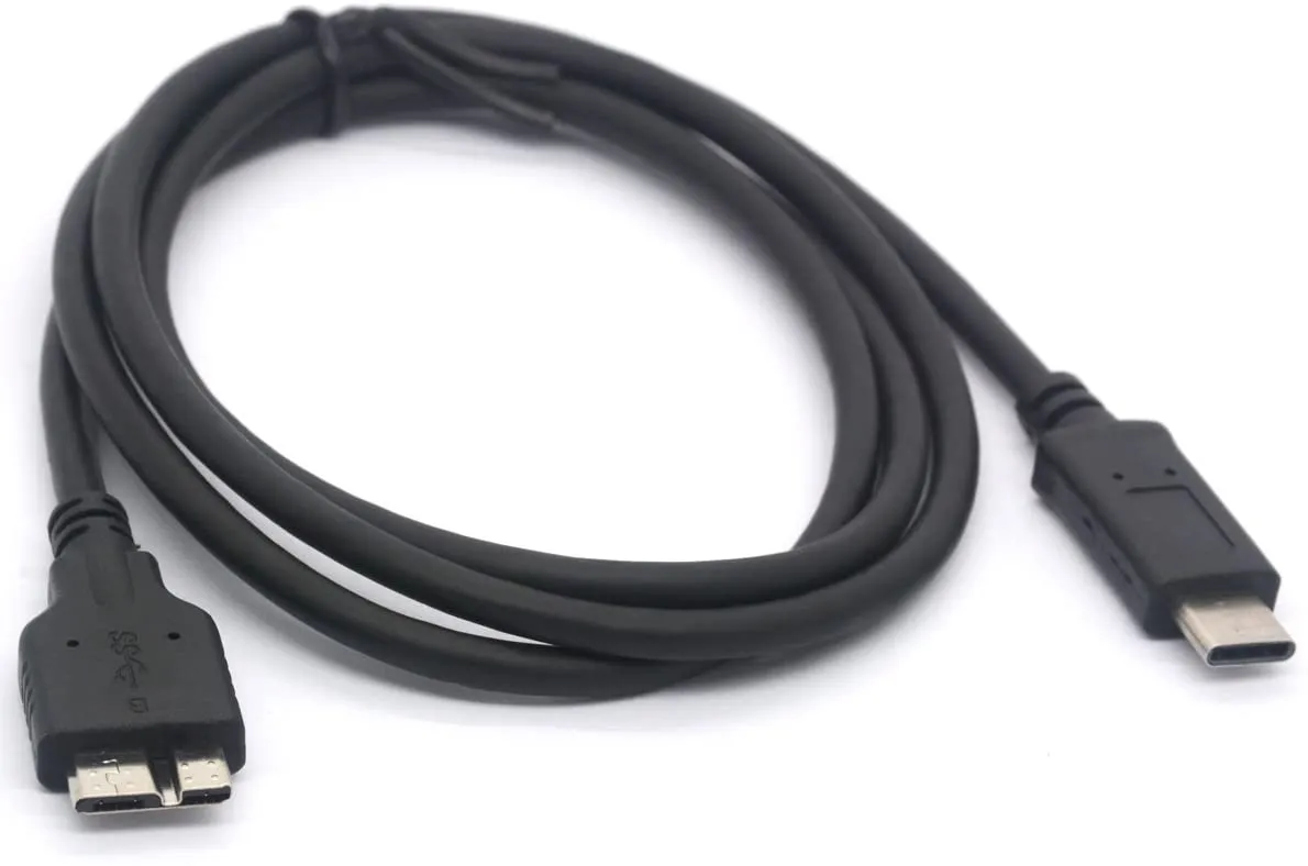 NÖRDIC USB C til USB Micro B-kabel 2m, 3.2 Gen 1 for ekstern harddisk