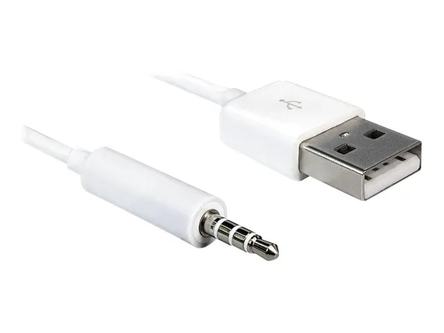 Delock - Lade-/datakabel - USB hann til mini-phone stereo 3.5 mm hann - 1 m - hvit - for Apple iPod shuffle (1G, 2G)