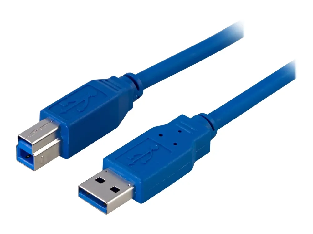DELTACO USB3-120 - USB-kabel - USB Type B (hann) til USB-type A (hann) - USB 3.0 - 2 m - blå