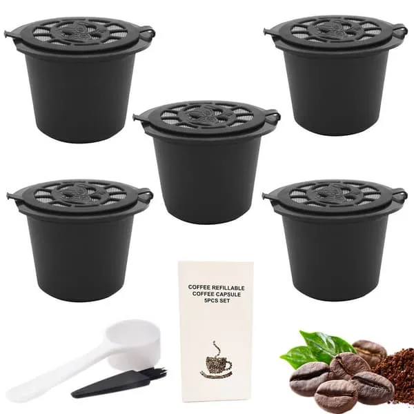 Gjenbrukbare kaffekapsler Nespresso, 5-pakning