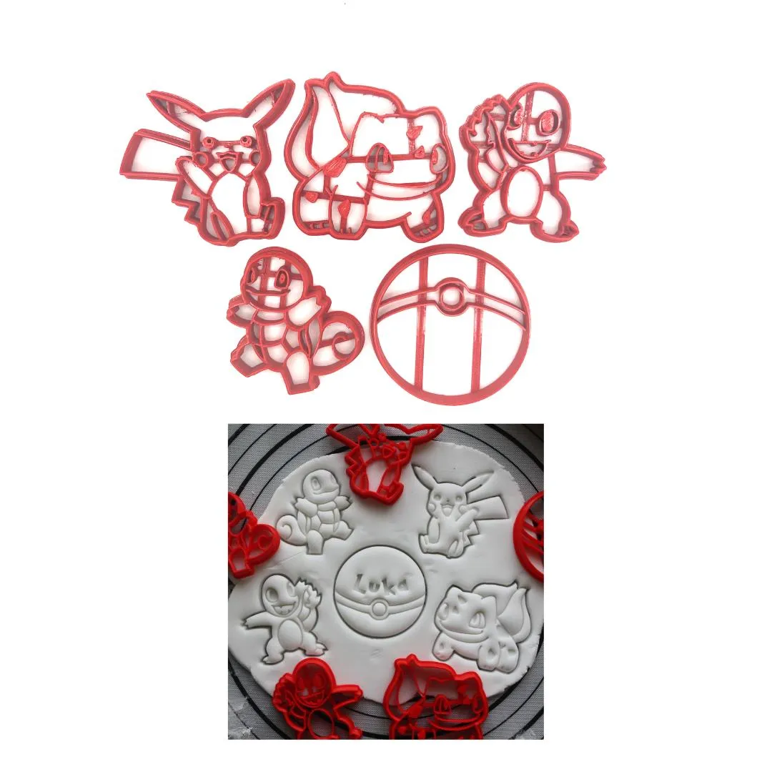 5 stk kakeutstikker Mario/Paw-Patrol/Pokemon 8 cm