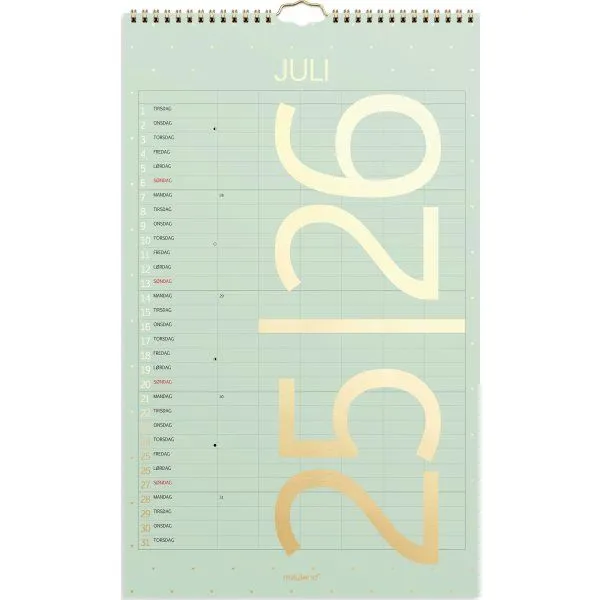 Mayland-Burde familiekalender Studie Color 2025/2026