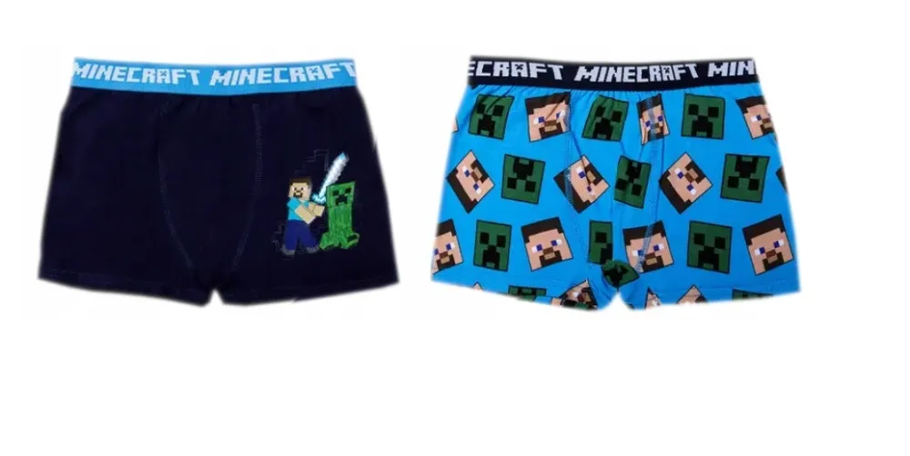 Minecraft Boxershorts for Barn - 2-Pakning - 8 år