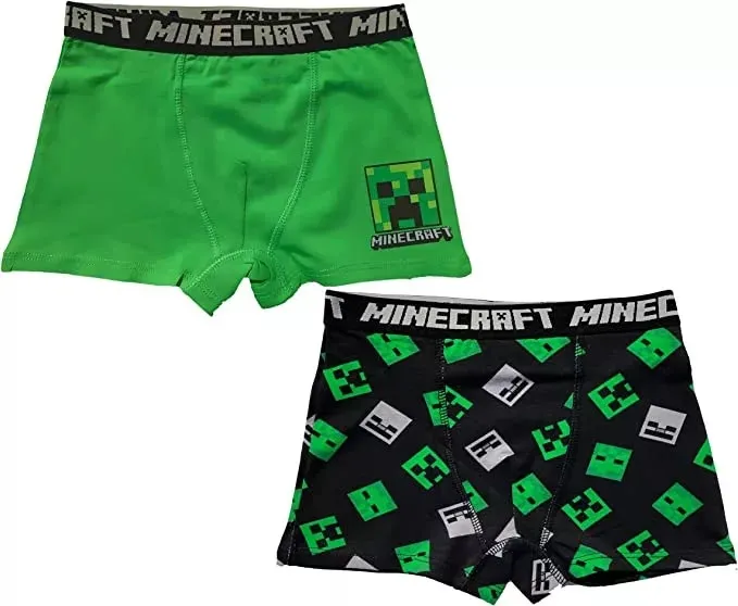 Minecraft Boxershorts for Barn - 2-Pakning - 8 år