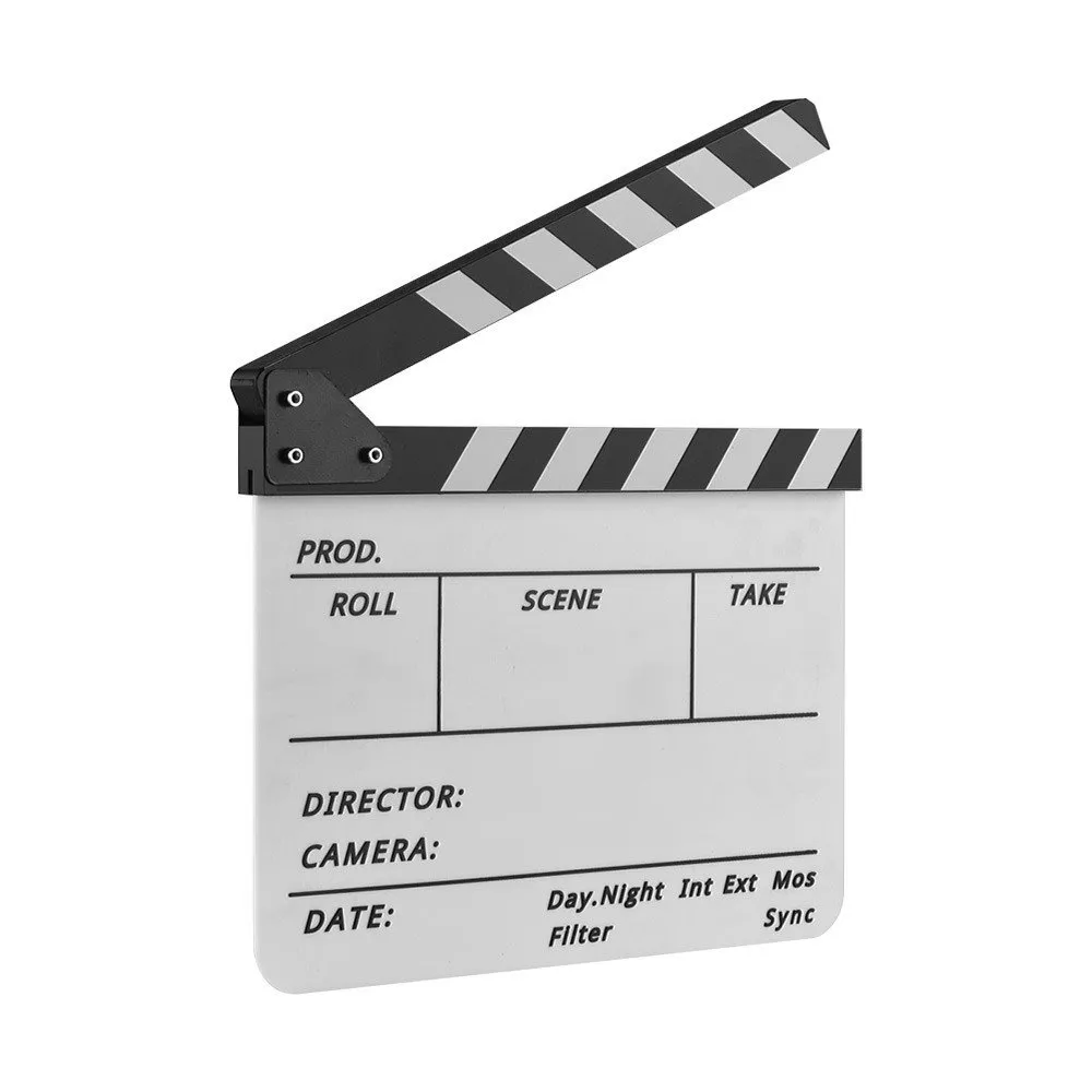 Clapboard Clapping Filmopptak med penn - hvit og svart