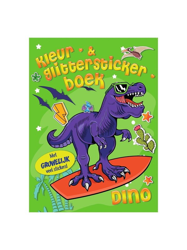 Mondikaarten Color & Glitter Sticker Book Dino