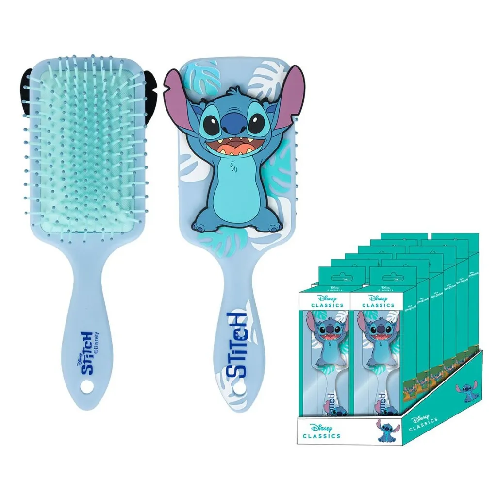 Disney Lilo & Stitch 3D Hårbørste med Blad - 23,5 cm