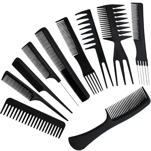 Frisørkam Set / Hårkam Kit - (10 deler)