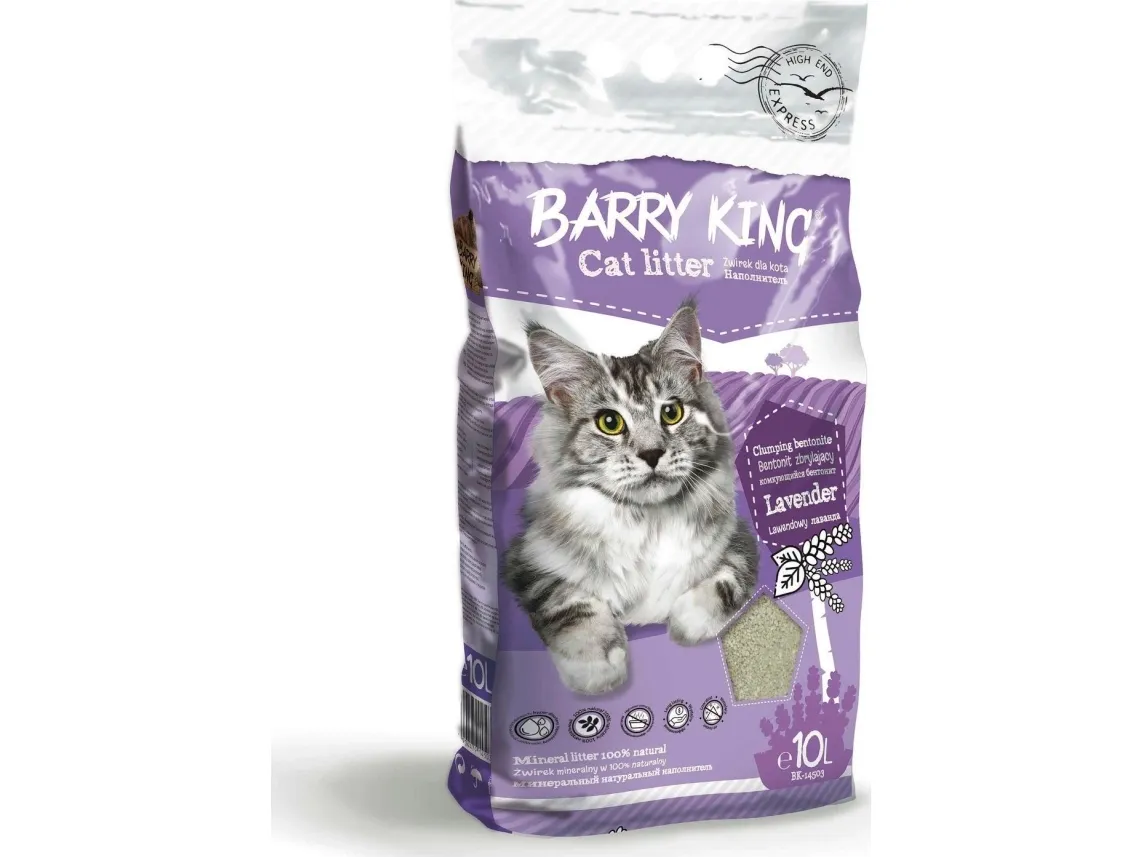 Kattefôr/kattestrø til katt Barry King Betong Lavender 10 l
