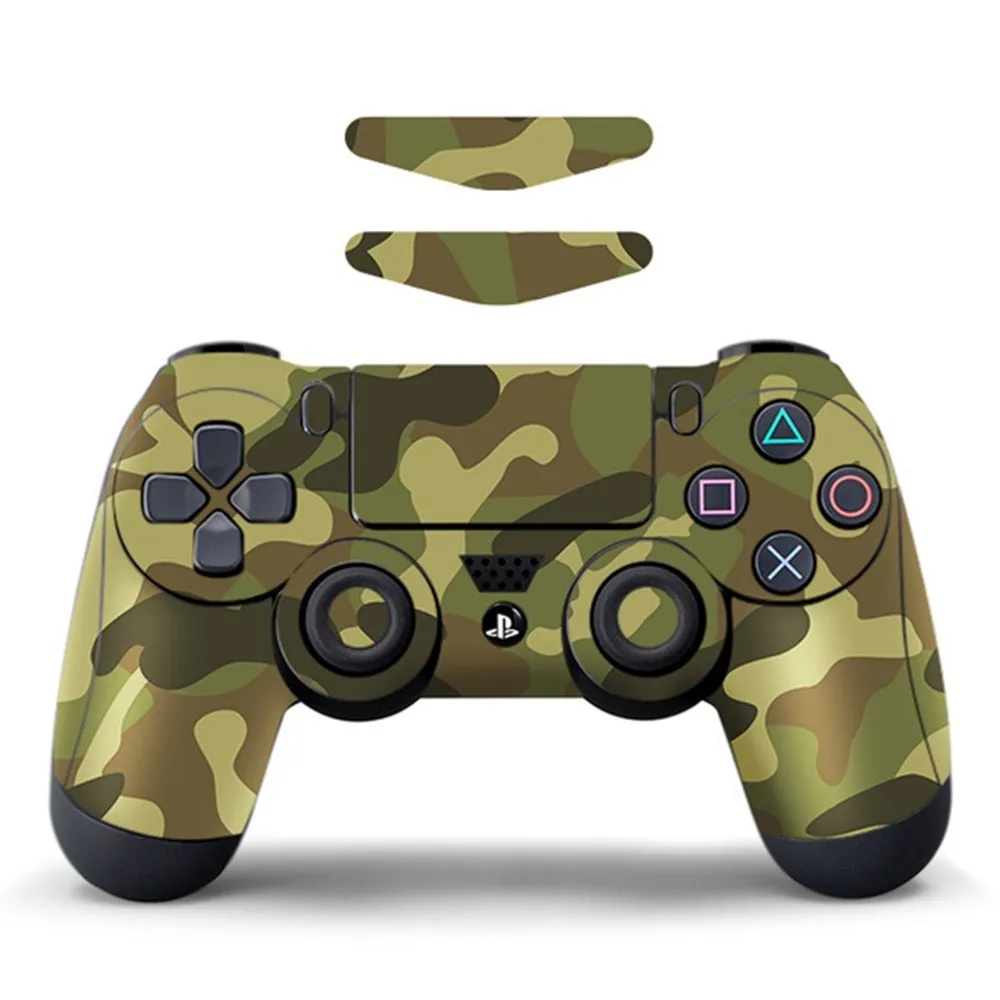 For Sony PS4/PS4 Slim Game Controller Dekal Avtakbar - Grønn kamuflasje