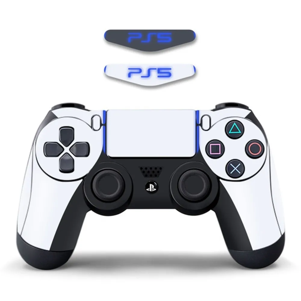 For Sony PS4/PS4 Slim Game Controller Dekal Avtakbar - Hvit