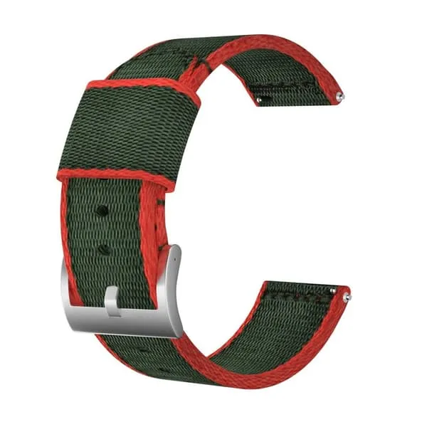 24 mm Bofink® Luxury Nylon-klokkerem - Grønn / Rød