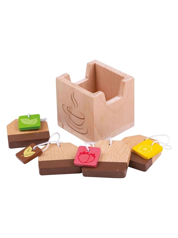 Bigjigs Wooden Tea Bags in Tray - 5 pcs.