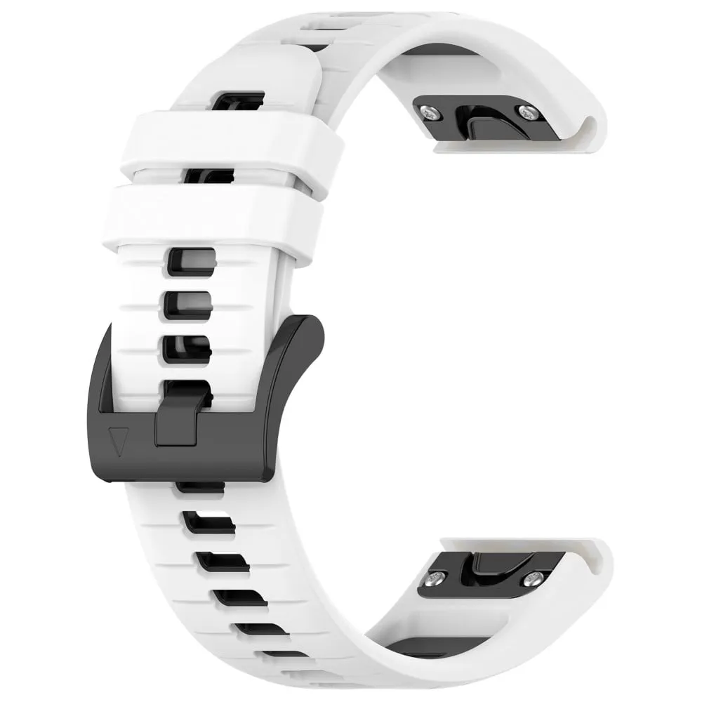 Garmin Fenix 7S / Fenix 7S Pro-klokkearmbånd 20 mm sportsklokkearmbånd i silikon - Hvit + Svart